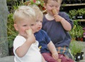 Kids in the Croust House yard, that's the way to enjoy an ice cream.