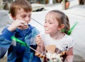 The sundaes are made with ice cream, cream and sauces all made on the farm. They are delicious.