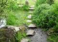 The stepping stones between to two small lower ponds
