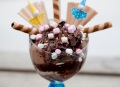This is a chocolate extravaganza ice cream sundae.